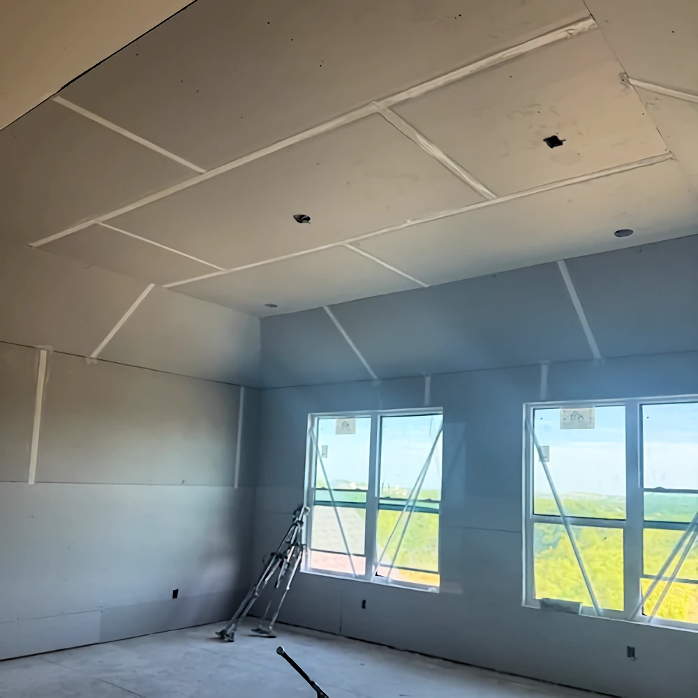 New construction drywall, taped.